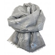 Scarf-Silver Grey Mulberry SIL Foil
